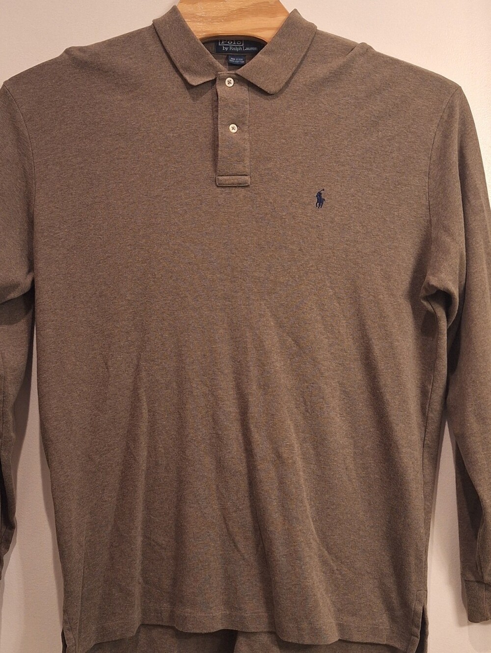 Polo Ralph Lauren Vintage XL Mens Long Sleeve Green Polo Collared Shirt